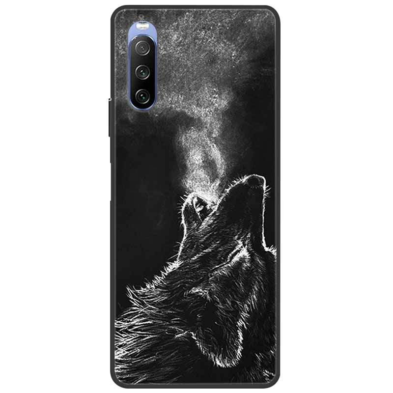 Soft Cover For Sony Xperia 10 III /5 III /1III Case Silicone Painted Marble Cat Funda Cover for Sony Xperia 1 II /10 II /5 Coque