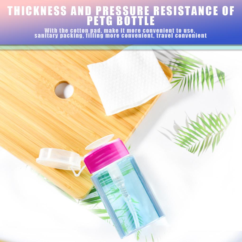 Portable Empty Pump Dispenser Nail Polish Remover Refillable Container Fluid PP Press Bottle Accessory Storage Box Case