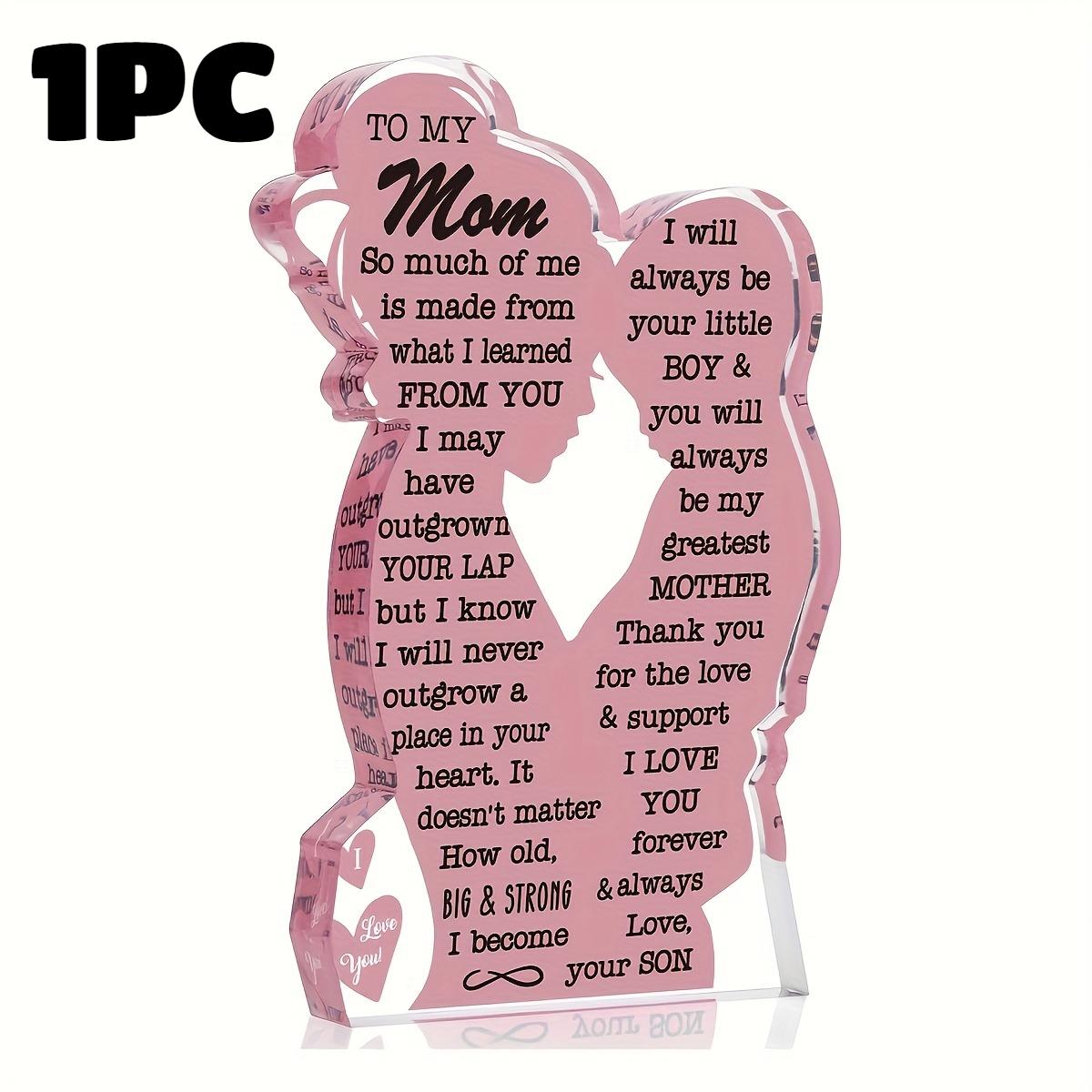 

1/2 шт. Акриловая табличка Подарок на День матери от дочери Искренний подарок маме от сына Розовый акрил Настольный декор Подарок маме на день рождения