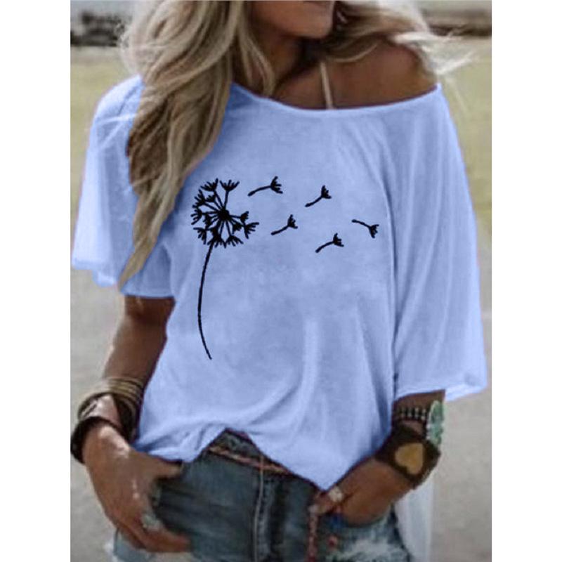 

New Women s Fashion Short-Sleeve Printed T-Shirt S небо синє кольору