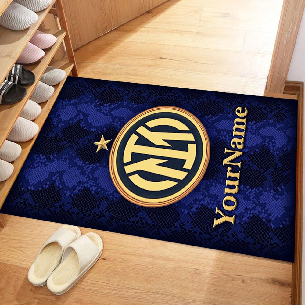 Inter Milan Personalized Name Floor Mat Perfect for Bedrooms Decorate room Balcony Outdoor Anti-slip Rug Decorate Offices