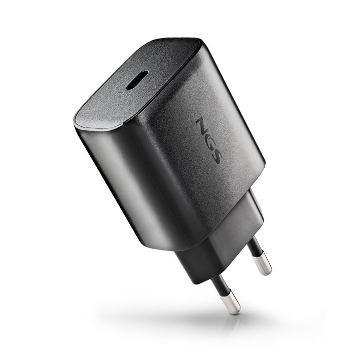 NGS BUD 45W-C : adaptateur secteur de 45W avec 1 sortie USB-C (PD & PPS) et câble de 1,5 mètre inclus. Compact. GaN. Chargement rapi