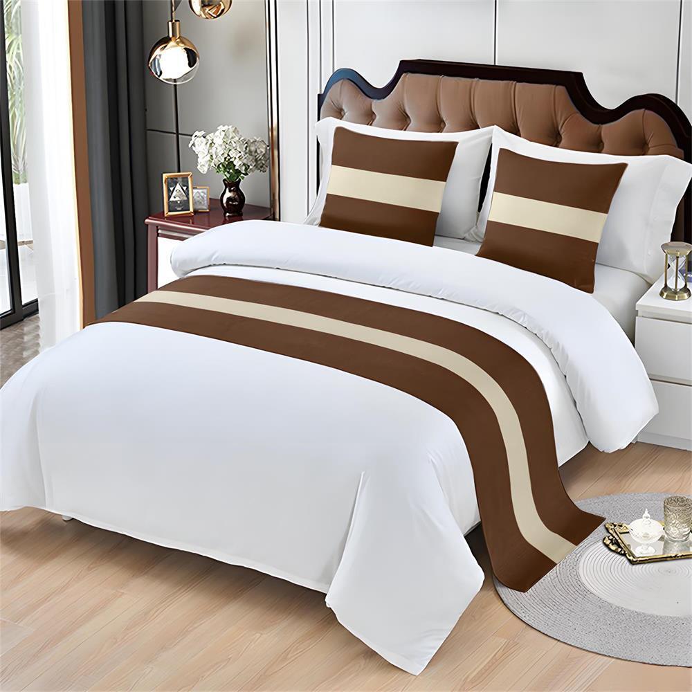 Chinese Style Hotel Bed End Towel Hotel High-end Minimalist Bed Flag Solid Color Bedside Towel Home Decor Beds Table Runner