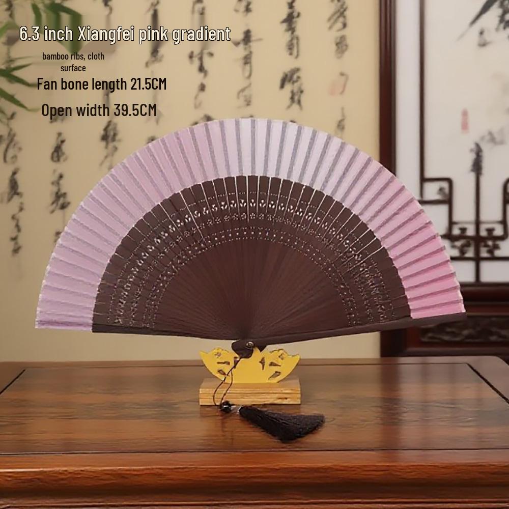 Classic Black Bamboo Folding Fan - Chinese Style Mosquito Repellent for a Cool Summer Breeze