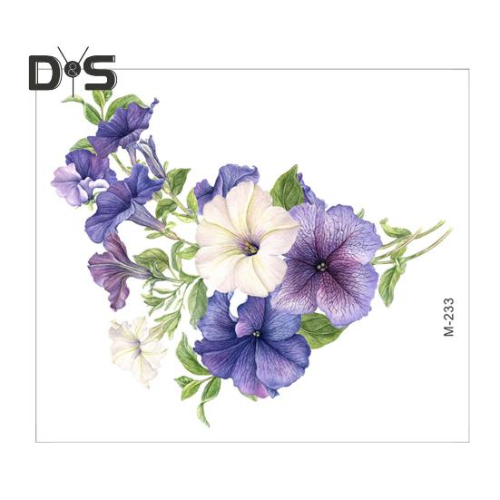 Petunien-Blumen-Toilettenaufkleber, abnehmbar, selbstklebend, wasserdicht, PVC, Wohnzimmer, Badezimmer, Wandkunst, Blumen-Toilettendeckel-Dekoration, Aufkleber