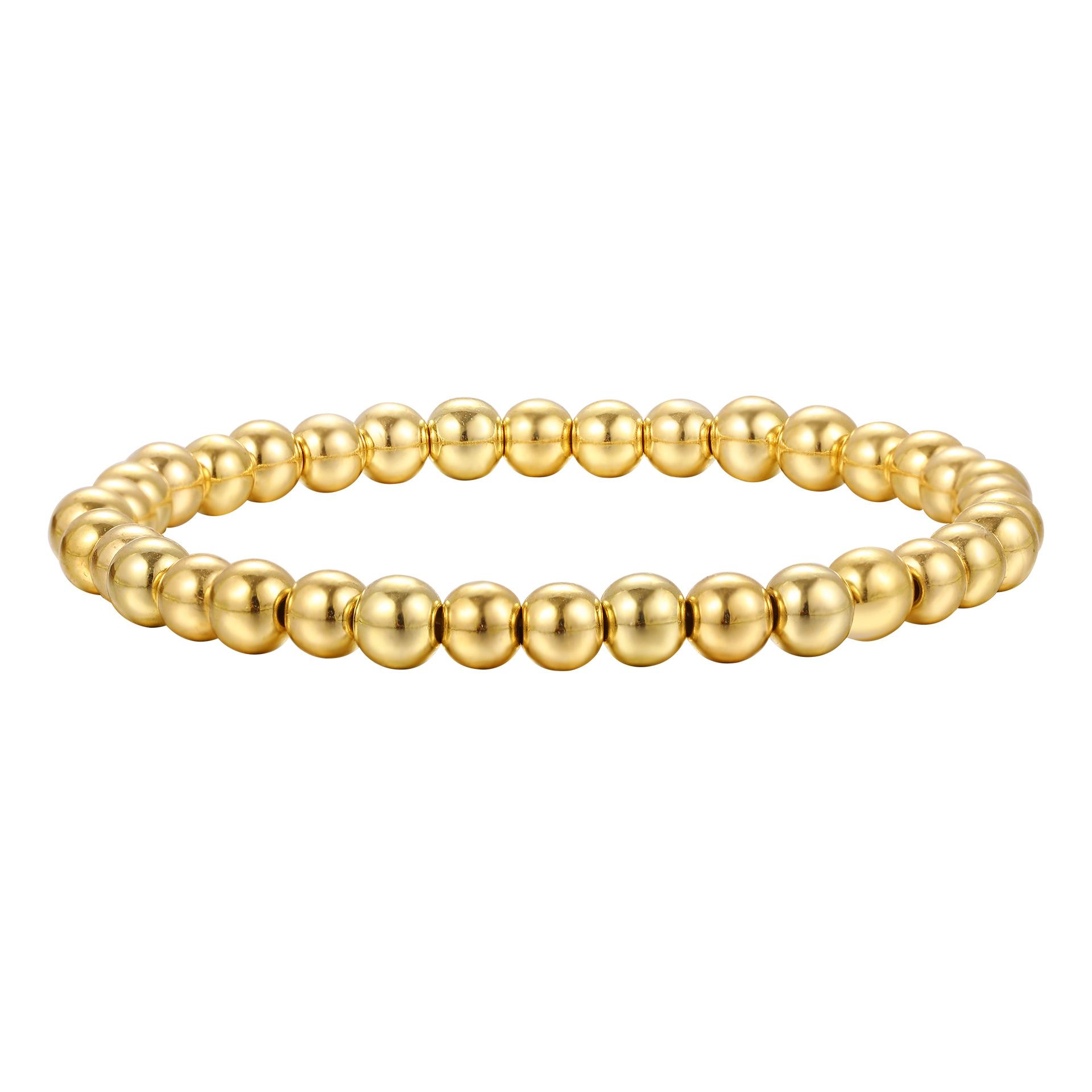 

Vintage Handmade Gold Color Beads Bracelets Set 7 Pcs Stretch Women Trendy Bracelets Fshion Girls Party Boho Jewelry