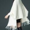 Cashmere Winter Faux Mink Cardigan Shawl White Muffle Shawl