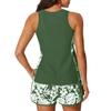 Women's Sports Swimsuit Two-piece Set, Vest , Shorts, Printed