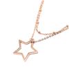 Les Trésors De Lily [Q0937] - Designer Steel Necklace 'Une Etoile Est Née' Rose Gold (2 Rows) - 18 Mm Star
