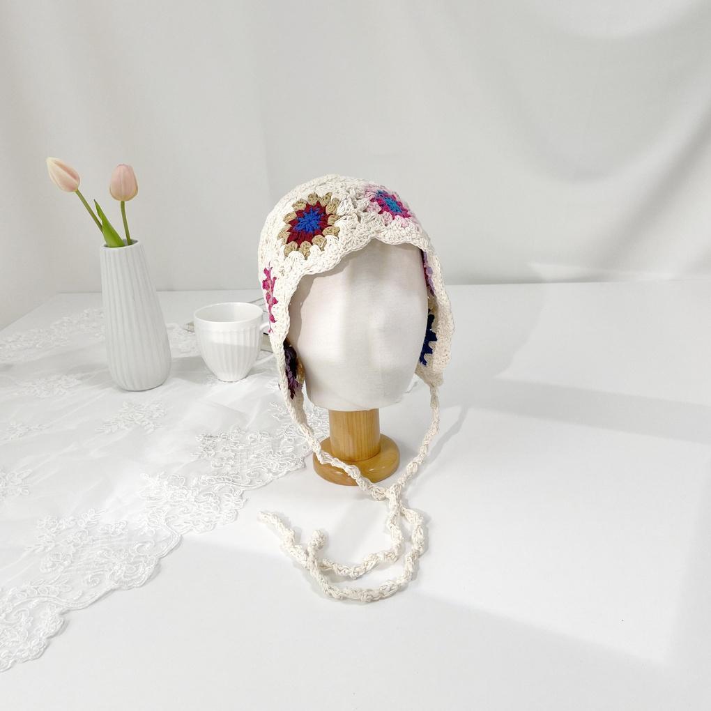 Men's and Women's Daily Bucket Hat Flower Knit Bonnet Bucket