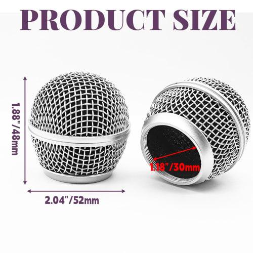 Cionyce SM58 Replacement Microphone Heads, Standard Size Grille Microphone with Foam, Pack of 4