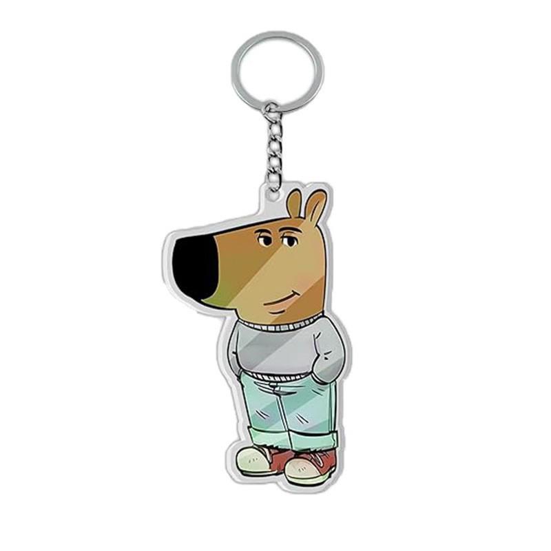 Just a Chill Guy Meme Acrylic Keychain - Cool Guy Design
