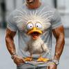 Crazy Duckling 3D Realistic T Shirt Men Novelty Big Eyes Chick Graphic Tee Funny Animal Short Sleeve Shirt Clothing