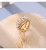 Simple Luxury Pearl & Zircon Titanium Ring with Japanese-Korean Style - Trendy and Versatile Design
