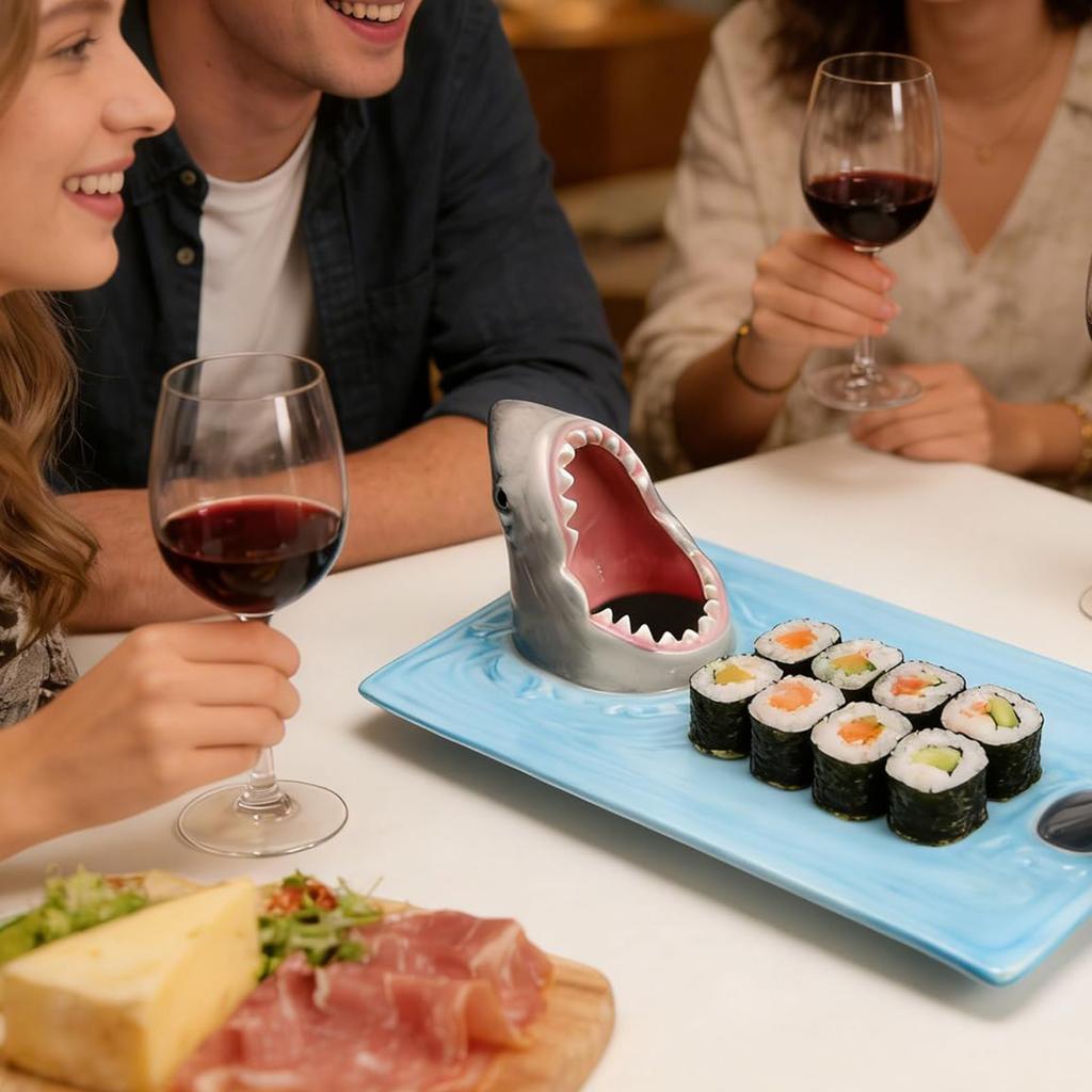 Einzigartige Haiform Teller Lustige Dekorative Keramik Sushi Teller Für Dessert, Käsesnacks, Obst, Gemüse Wohnkultur Zubehör