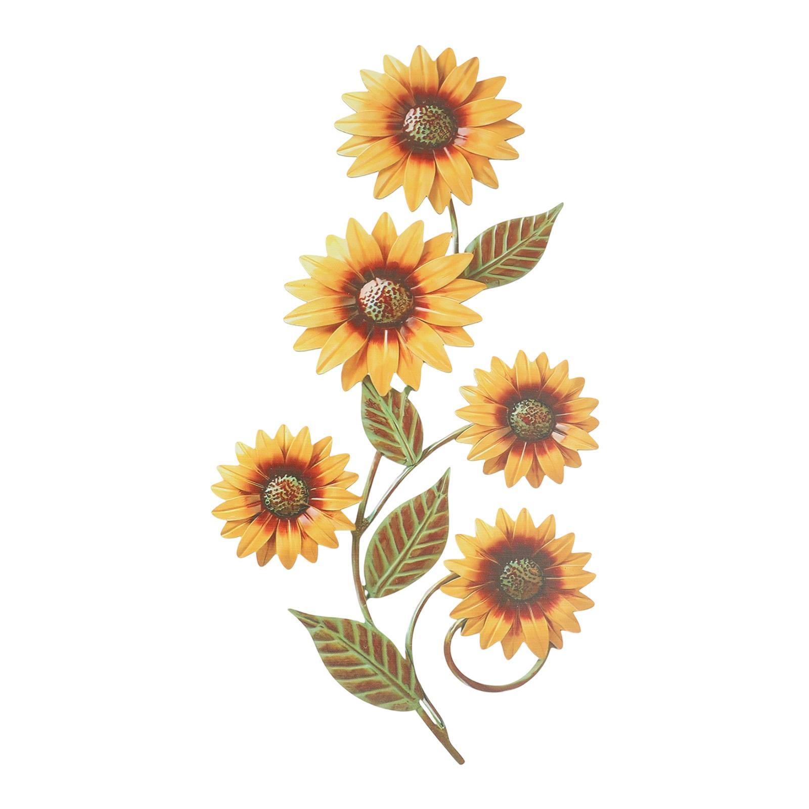 Vintage Sunflower Wall Decor 3D Metal Flower Wall Decoration Outdoor Fence Courtyard Garden Decoration