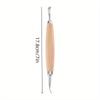 Double-Ended Leather Craft Modelling & Embossing Tool 1pc Wood Handle Carving Stamp Edger for DIY Leatherworking and Sculpting
