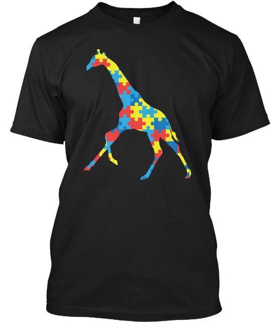 Autism Awareness Giraffe Tee T-Shirt Made in the USA Size S to 5XL M