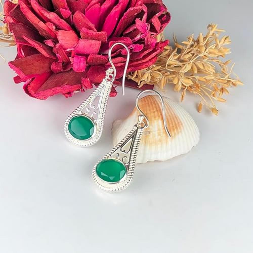 Серьги ручной работы с драгоценными камнями для девочек и женщин для процветания — фото 4