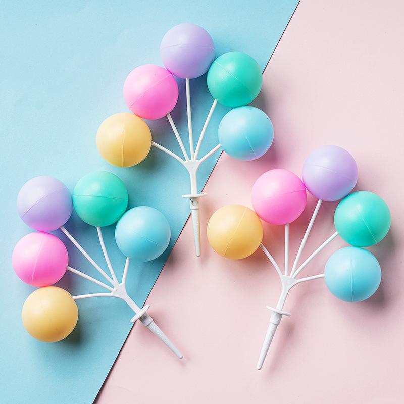 1PC Three-dimensional Colorful Balloon Cake Decorating Inserts Plastic Balloon Decorations Baking Accessories Party Supplies