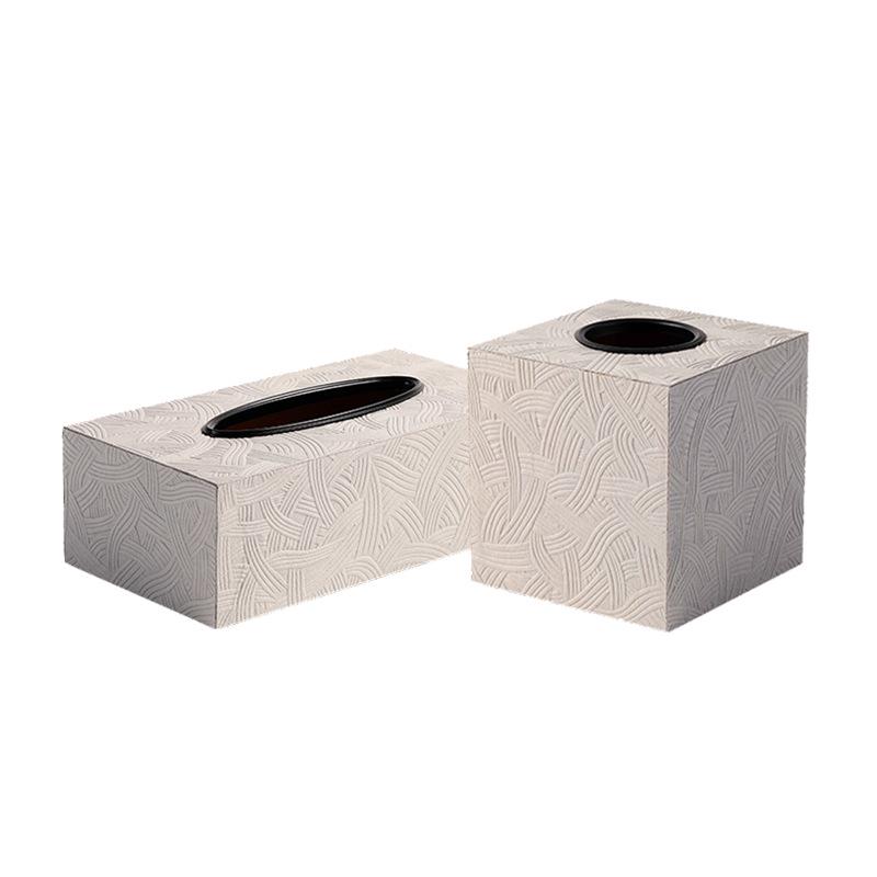 

European Luxury Leather Tissue Box for Business or Home Use 130x130x130 mm серый