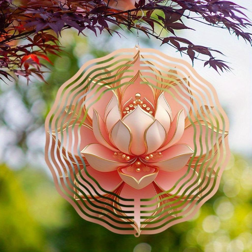10 Inch Hanging Wind Spinner with 360 Rotating Hook Artistic Outdoor Wind Chime for Balcony Garden Decor Elegant Gift for Friends Family