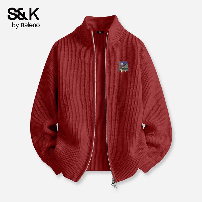 Baleno Men's Stand-Collar Double-Zip Knit Cardigan