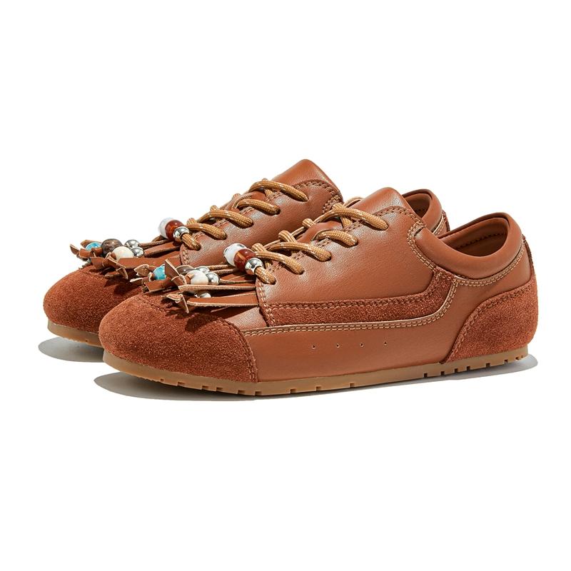 

Fashion AIYUQI Women Flat Sneakers Retro 2025 Autumn New Lace-up Moral Training Shoes Women Large-size Beaded Casual Shoes Female 43