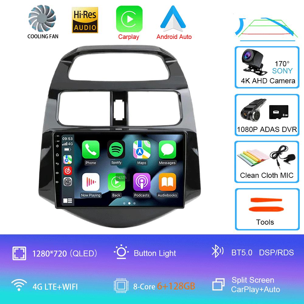 Android 14 Video Player Carplay Car Radio For Chevrolet Spark Beat Matiz Creative 2010 - 2014 Multimedia  GPS 2din Stereo