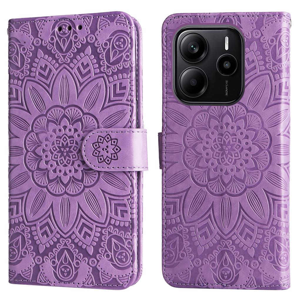 For Xiaomi Redmi Note 14 4G (164.84mm) Case Sunflower Imprint Leather Wallet Phone Cover