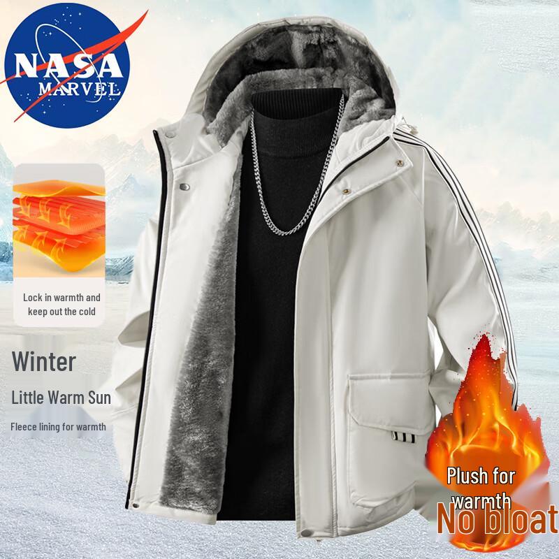 

NASA MARVEL Men s Winter Fleece-Lined Hooded Jacket 6XL