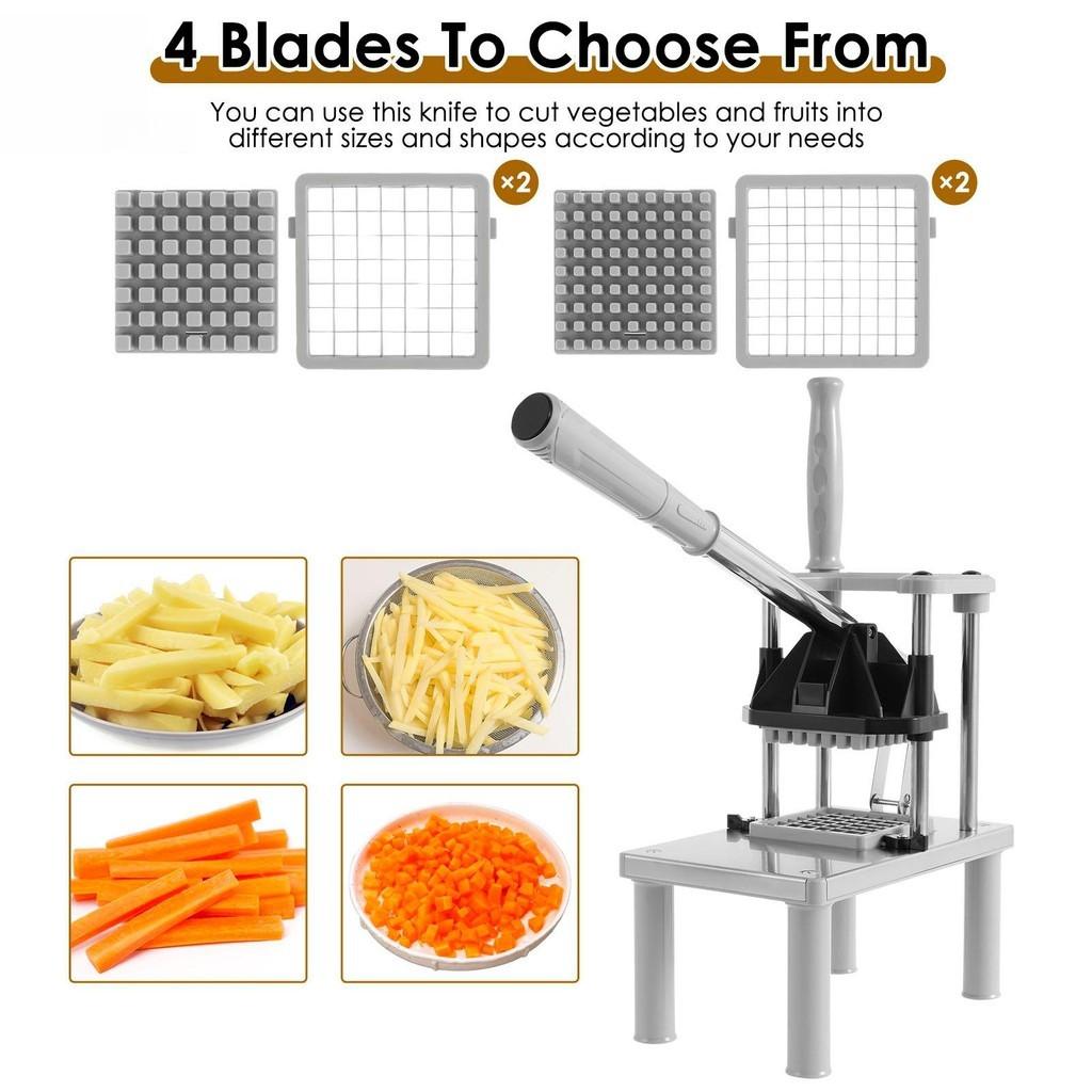 Tritaverdure e Frutta Robusto Acciaio Inossidabile Tagliaverdure Cubetti Tagliapatatine Fritte Professionale Tritaverdure
