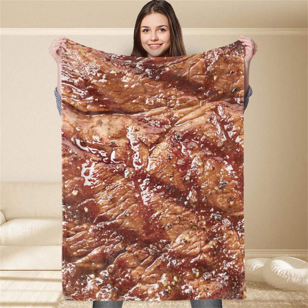 Throw Blanket Clear Food Photo Printed Soft Polyester Skin Friendly Funny for Home Sleeping Office