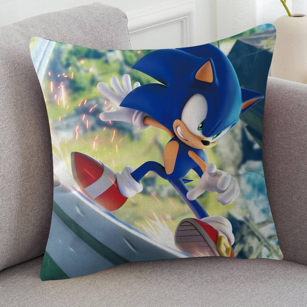 GAME Sonic The Hedgehog Cute Cartoon L Game Cushion Cover Pillowcase Upholstery Sofa Throw Pillow Home Decor Pillowcas