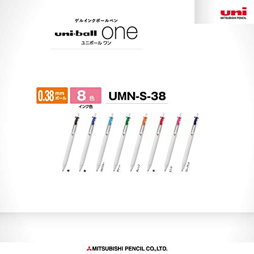 Mitsubishi Pencil Gel Ballpoint Pen Uniball One 0.38 8 Color Set UMNS388C