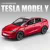 1:24 Model X Model Y Tesla Model 3 Alloy Die Cast Toy Car Model Sound and Light Children's Toy Collectibles Birthday Gift