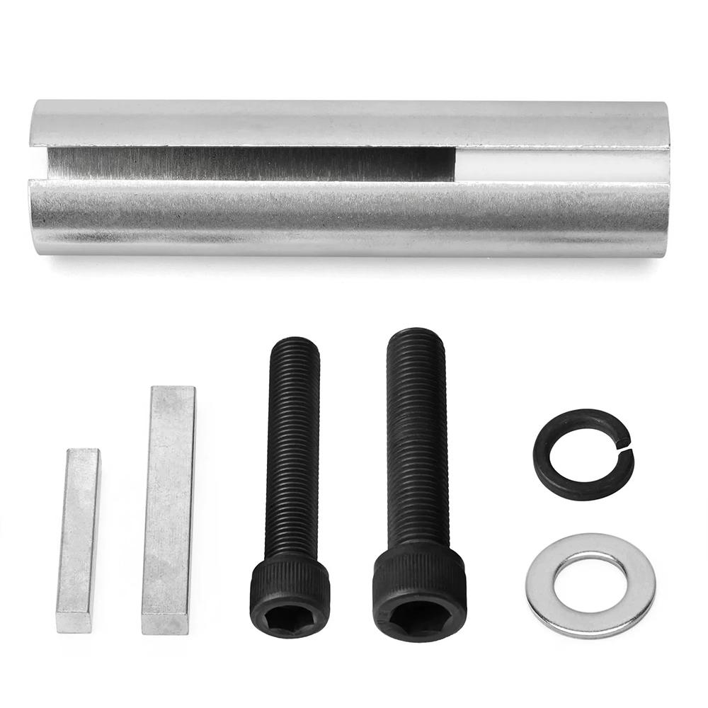 Extended 1" to 1 1/8 inch 1/4" Key Gas Engine Pulley Crank Shaft Sleeve Adapter