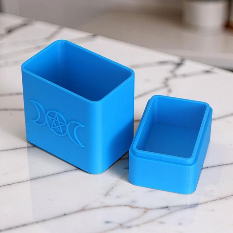 Stackable Tarots Card Storage Case with Exterior Stacking Contacts and Magnetic Lid Closure for Contained Collection Storage