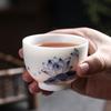 MULTIPOTENT Hand-painted Blue Lotus Ceramic Kung Fu Tea Cup