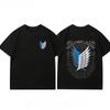 2026 New Ttack the Giant Tshirt  Freedom Wings  Anime Souvenirs  Mens and Womens Summer Casual ShortSleeved Shirt