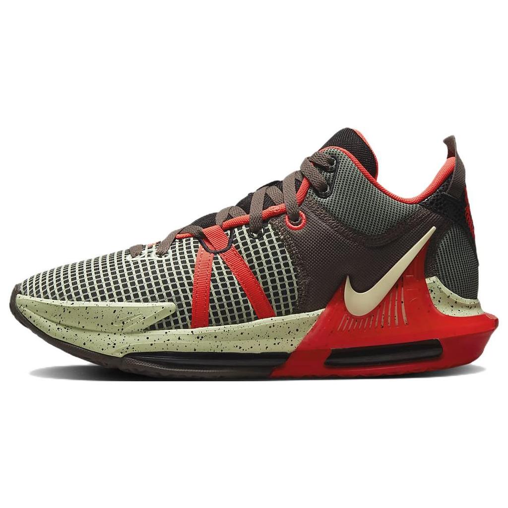 Nike LeBron Witness 7 Bright Crimson Alligator Unisex Sneakers Black Barely-Volt DM1123-001
