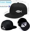 Jesus Fish Symbol Black Snapback Cap Unisex Adult Adjustable Baseball Hat Outdoor Wear