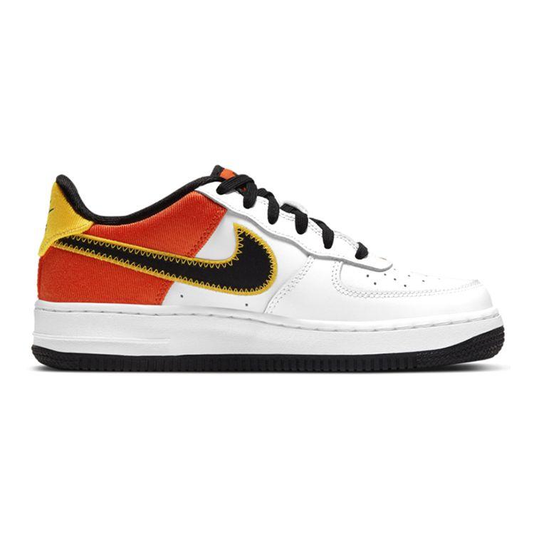 Nike Air Force 1 Low LV8 GS Grade School White Orange Flash Amarillo Black DD9530-100