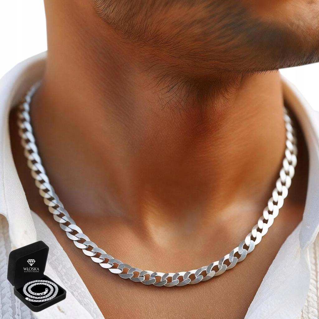 Silver Chain Men' Chain SILVER 925 5mm Armored + FREE