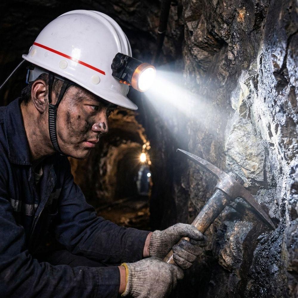 Rechargeable LED Mining Headlamp Long Runtime Hard Hat Clip Mining Lamp Cycling
