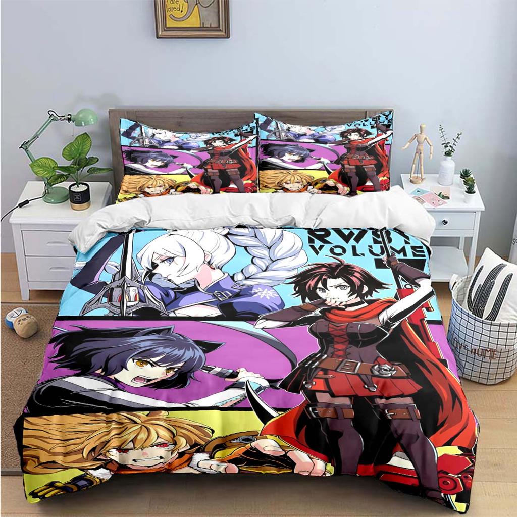 3D Fashion Cartoon R-RWBY Print Bedding Sets Bed Supplies Set Duvet Cover Bed Comforter Set Bedding Set  Luxury Gift