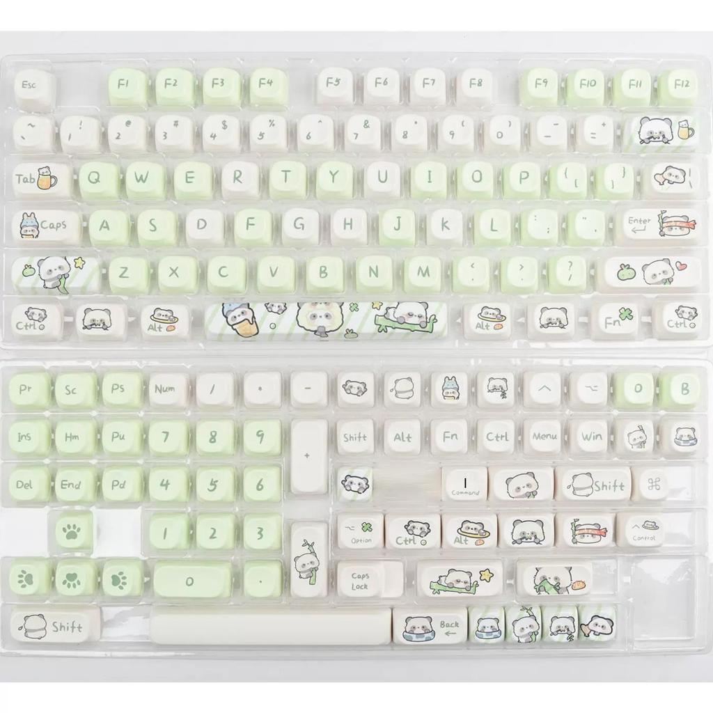 Ice Cream Bear Blue Cartoon Keycap Set - Cute MOA 75/98 Key Mechanical Keyboard Caps