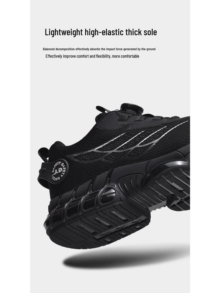 Trendy Unisex Lightweight Steel Toe Safety Shoes for Daily Logistics Work, Plus Size Available