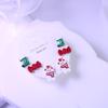 European & American Christmas Cookie Bear Bow Earrings - Cute, Festive Studs for Students
