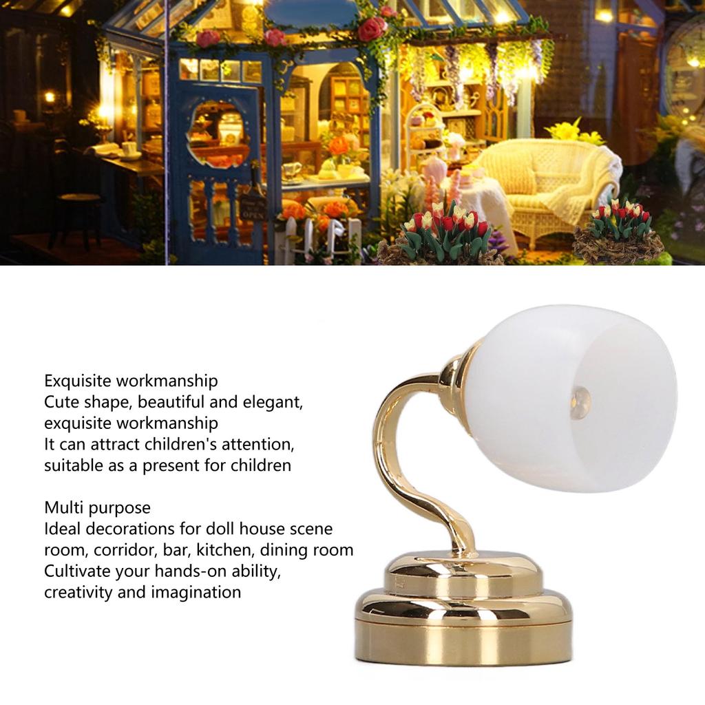 Dollhouse Wall Lamp Miniature Light Model Toy Magnetic Miniature Wall Lamp with Lampshade for 1/12 Dollhouses